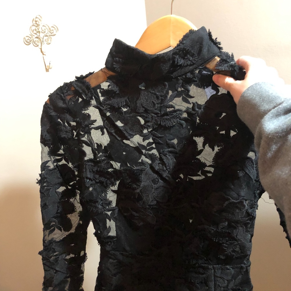 ASOS US 2  high neck lace mini dress long sleeves